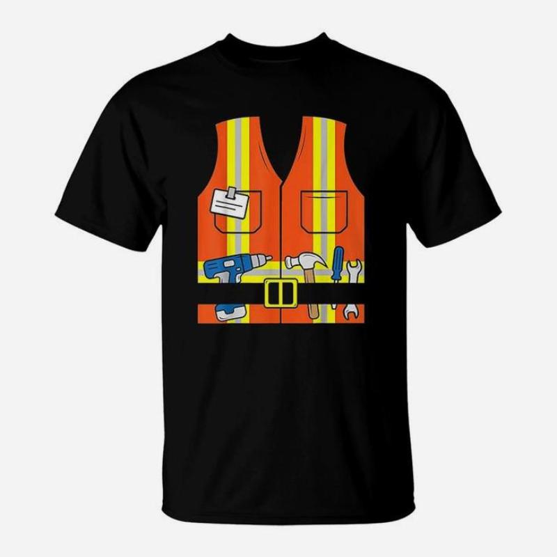 3D Bauarbeiter Orange Warnweste Grafik T-Shirt für Unisex Kleidung Sommer Lässig Unisex Oberteile T-Shirts Mode T-Shirt