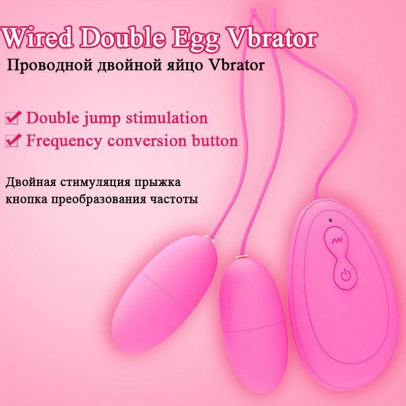 Leistungsstarke Vibratoren Double Egg Bullet Klitorisstimulator mit mehreren Geschwindigkeiten und Fernbedienung