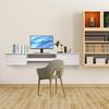 Modern White Wall Mounted Desk W/ Pull Out Drawer, Floating Desk & Wall Organizer, 120lbs Load Capacity Home Office Workstation