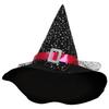 Kid Girls Halloween Witch Costume Sparkly Silver Stars Printed Carnival Cosplay Dress With Pointed Hat Wand Dress Up Clothes