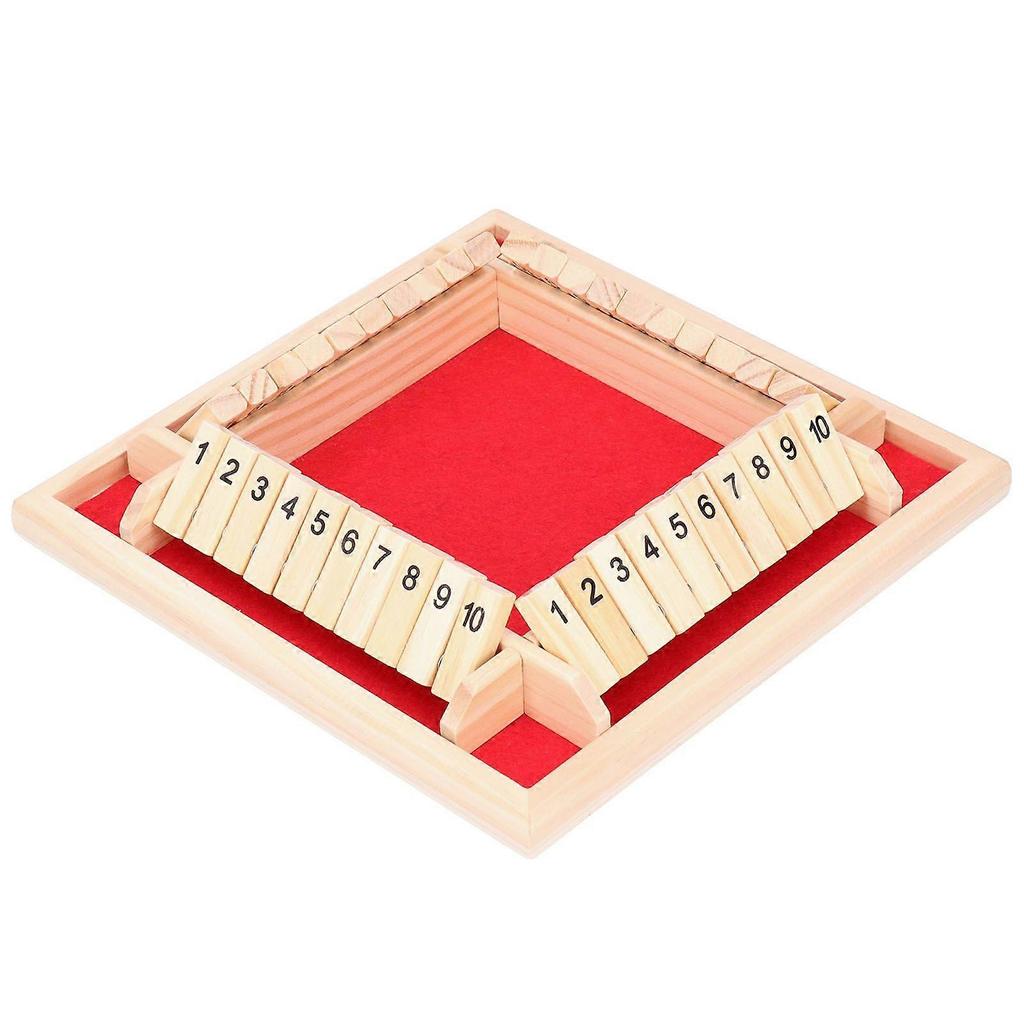 Wooden Number Board Dices Game Set Toy for 4 People KTV Pub Bar Party Supplies PropRed