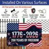 2D Flat, 1pc "1776-2026 250 Years of Freedom" Aluminium Sign 12x8 Inch - USA Patriotic Flag & Star Design, Independence Day Metal Wall Decor, Proud