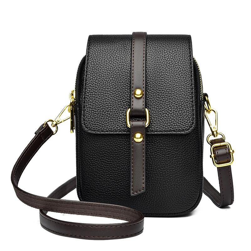 Genți de umăr din piele PU cu design vestimentar pentru femei, genți de mână și portofele retro de marcă, genți de mână pentru telefon mobil, genți de mesaje pentru femei