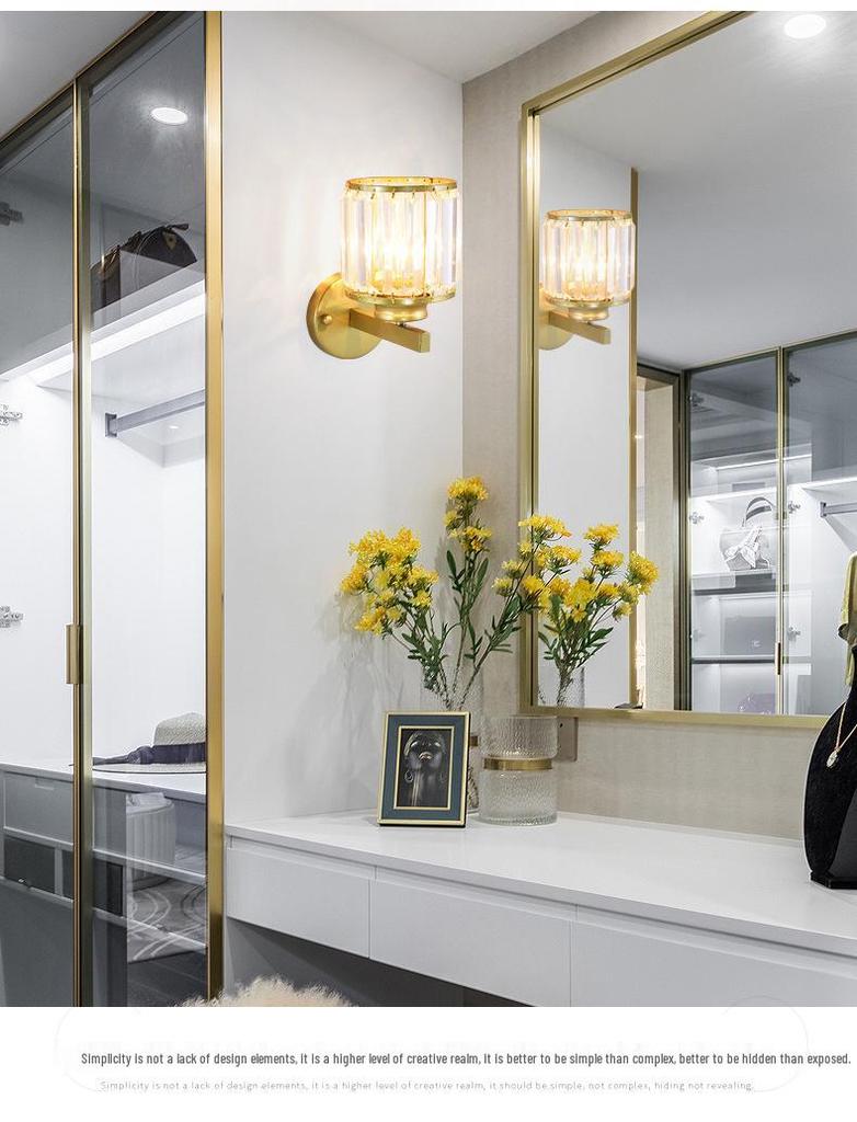 Amerikanische Moderne Kristall Wandleuchte - Elegante Schlafzimmer- und Wohnzimmerleuchte