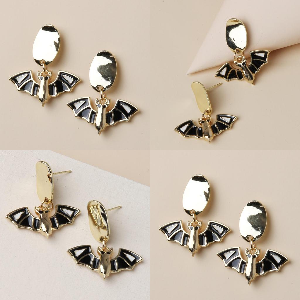Halloween Bat Earrings With Alloy Material For Women Fashion Jewelry Gift