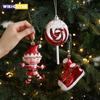 Christmas Pendant Red White Cartoon Plastic Christmas Tree Pendant DIY Vertical Pendant Family Christmas Atmosphere Decoration