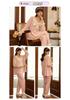 Tiruxin Women's Ribbed Long Sleeve Pajama Set - Retro Princess Court Style