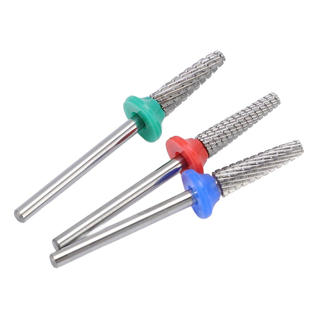 3pcs Nail File Bits Tungsten Steel Nail File Bits Professional Manicure Grinding Heads for Electric 