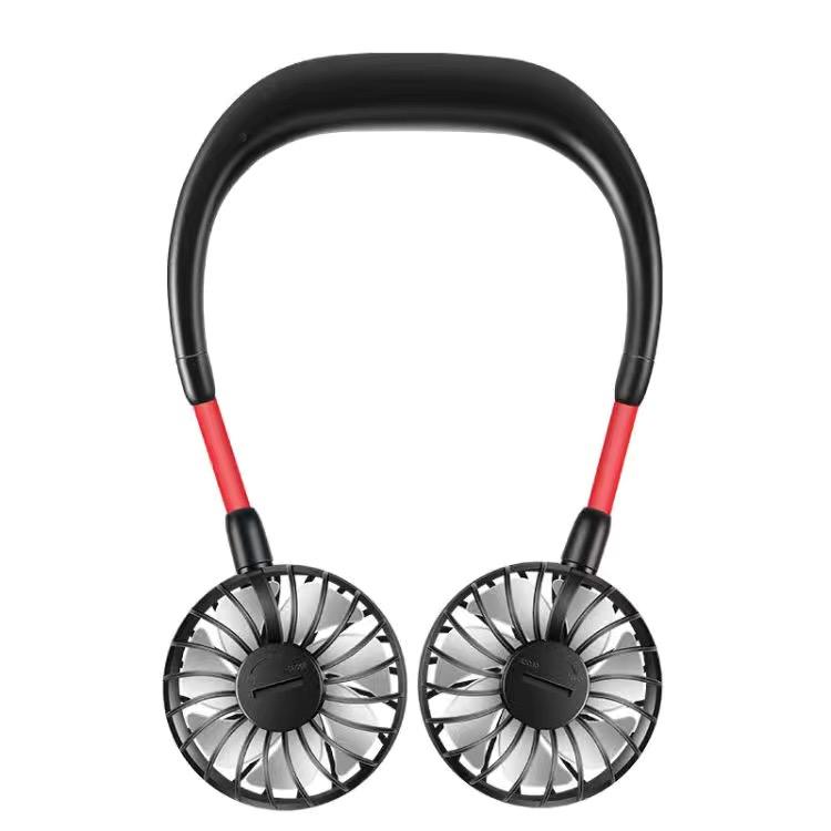 

3-скоростной USB-перезаряжаемый персональный вентилятор с громкой связью, дизайн для наушников Носимый портативный мини-вентилятор с шейным ремешком для путешествий на открытом воздухе в помещении белый