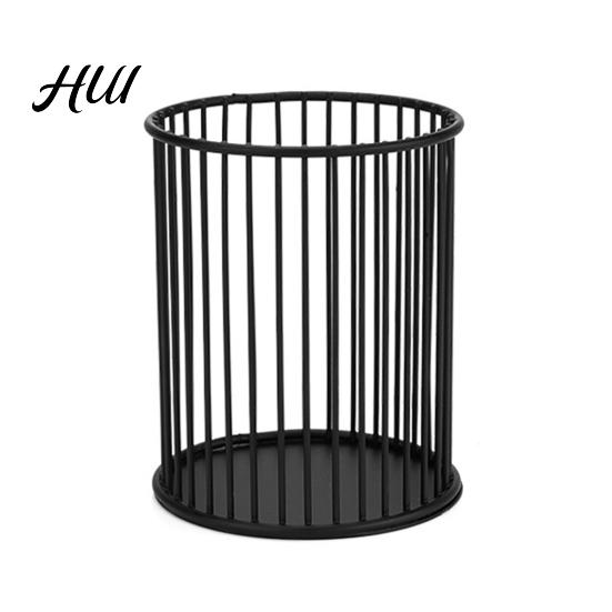 Rust-resistant Pen Cup Metal Holder, Nordic Desk Organizer for Makeup Brushes, Iron Holder Anti-Rust Multifunctional Storage Basket Pencils чёрный