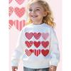 Kids Crewneck Sweatshirt, Cute Valentine Heart Love Theme Graphic Print, Fall Winter Clothing