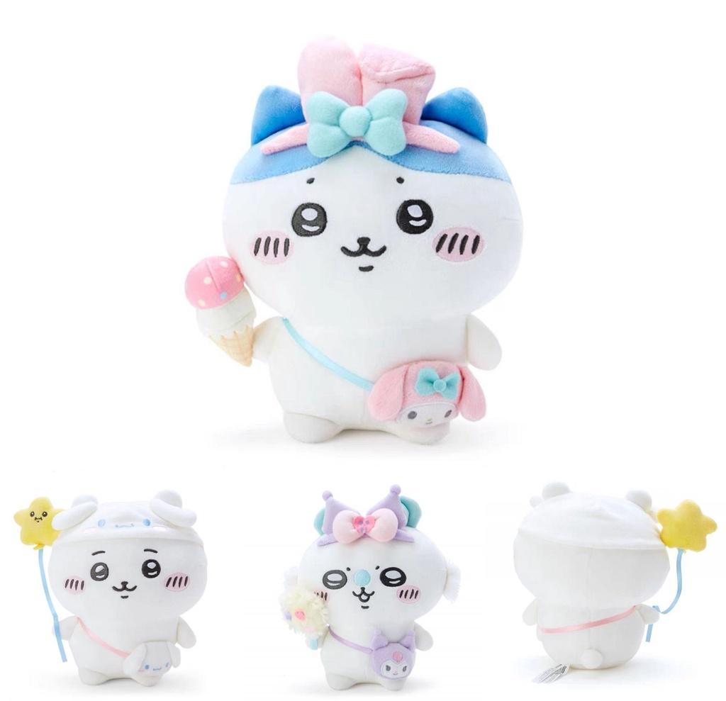 Chikawa Yukikawa Dog Self-mocking Bear Plush Toy Funny Animal Shape Soft Pp Cotton Filling 20cm Teddy Bear 10cm Hanging Pendant