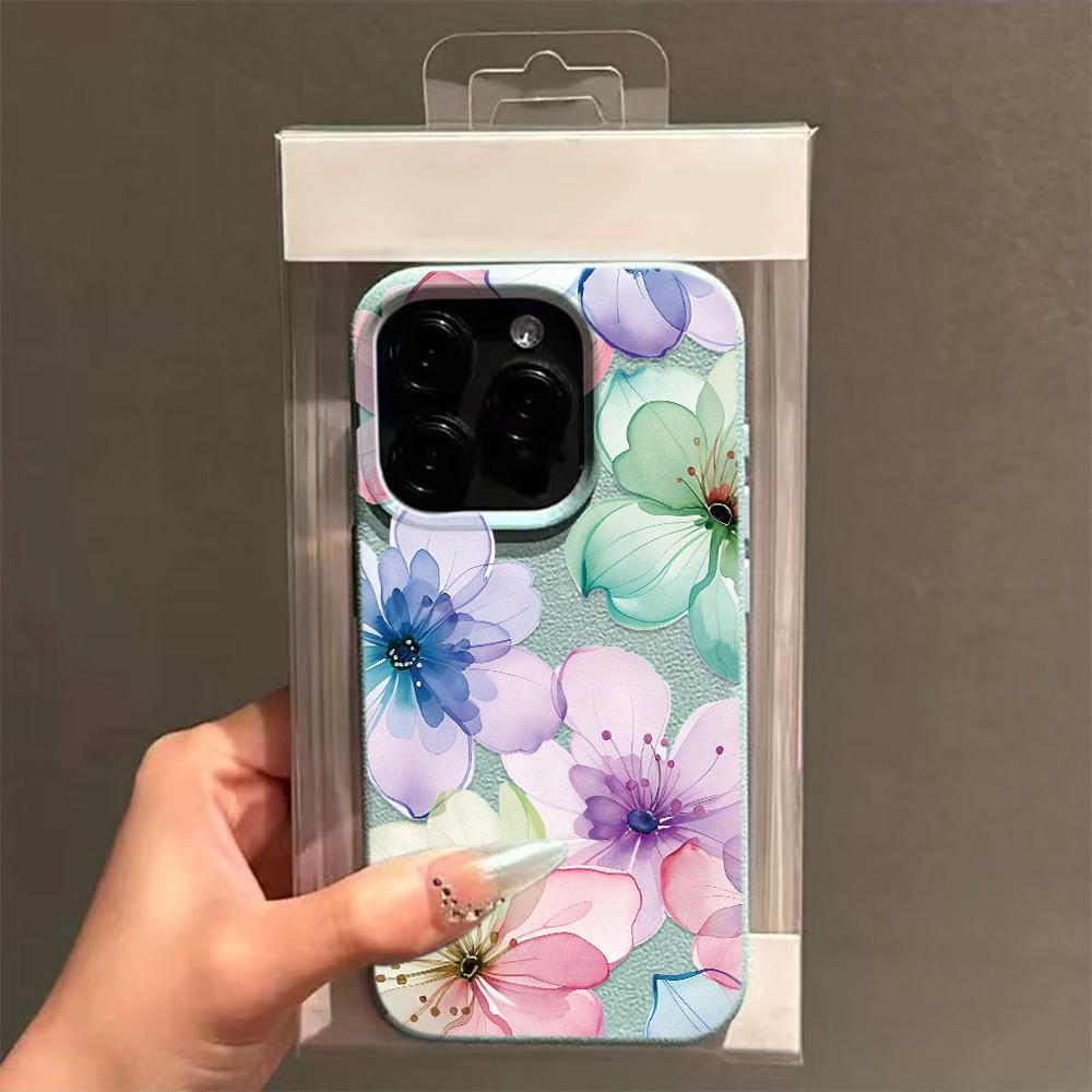 Balsam Flower Pattern Phone Case For Iphone 17 13 16 Plus 11 Pro Max 12 15 14 17E 16E Non-Yellowing Shockproof Back Cover