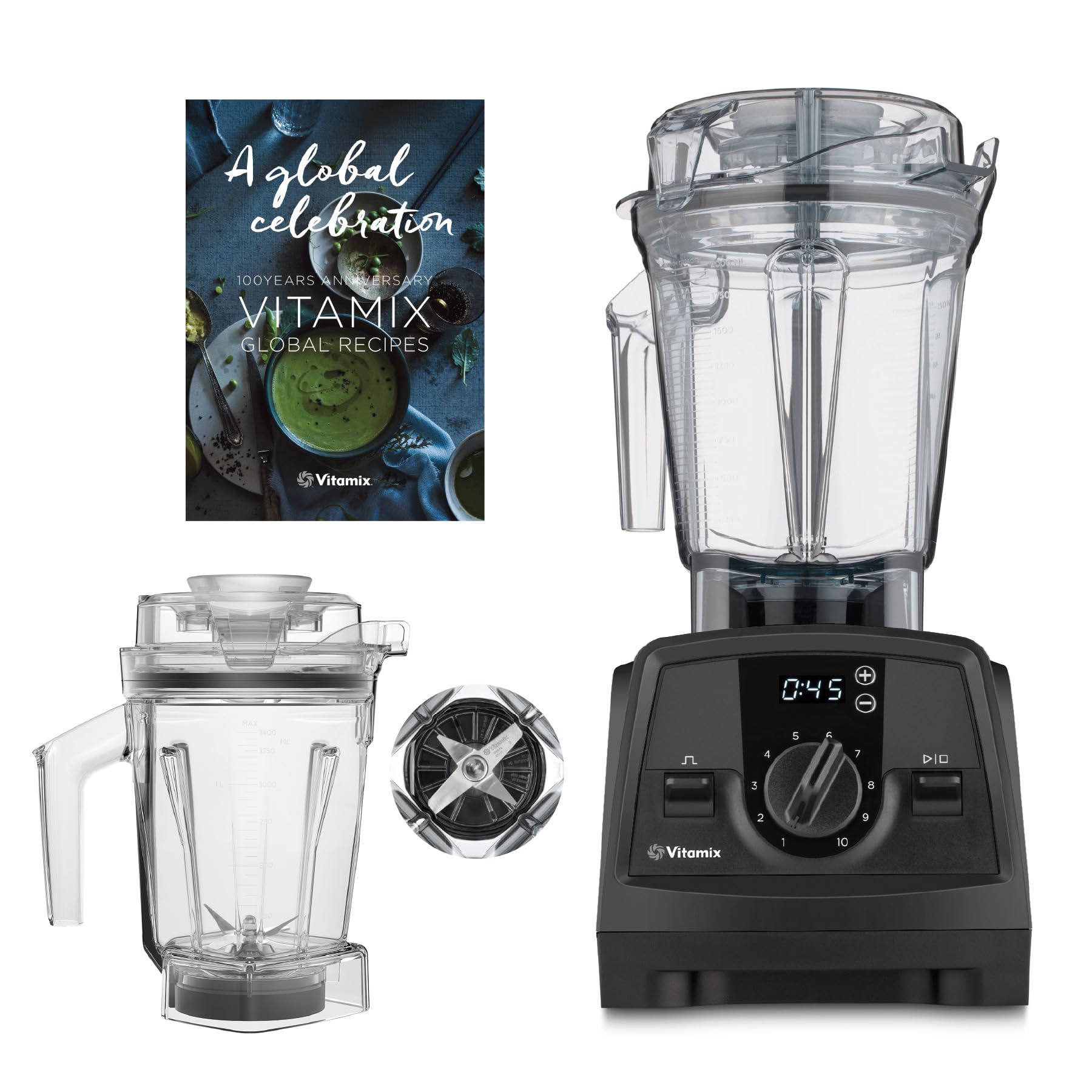 

Vitamix V1200i Black Blender Dry Container Set Dry Container Set 2L Container 10 Year Warranty Blender Limited Benefits Included [Official] 1.4L 8-in-1 чорний