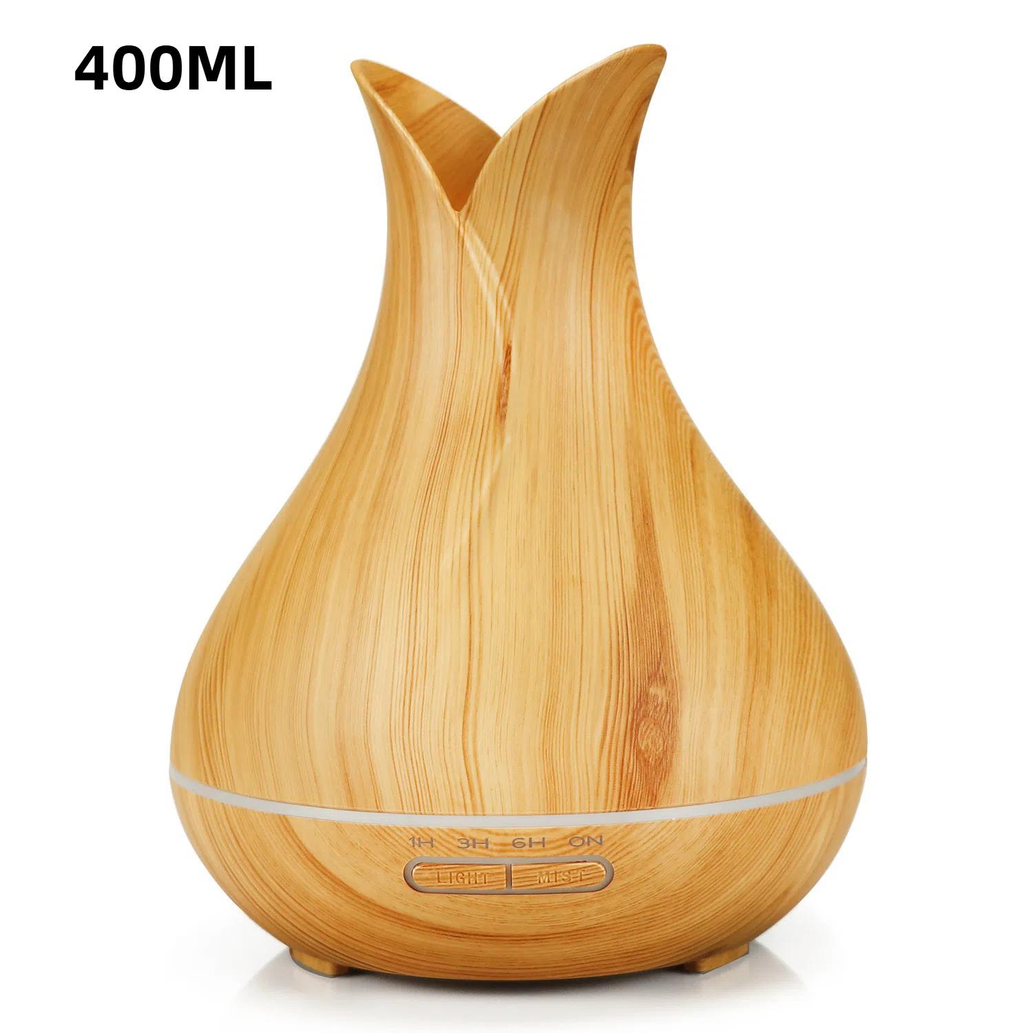 

Новый увлажнитель воздуха с эфирным маслом 400/500 мл, прохладный туман, ароматерапия, домашний USB, 7 цветов, светодиодный ночник, парфюмерный диффузор из дерева