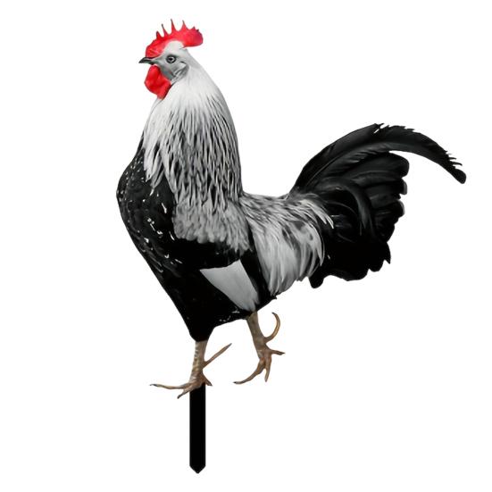 Realistic Acrylic Animal Yard Stake, 2D Flat Chicken Goose Bird Bunny Garden Sign for Pathway, Patio, Lawn Outdoor