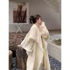 Dames Herfst/Winter Middellange Gebreide Cardigan Cape met Franjes