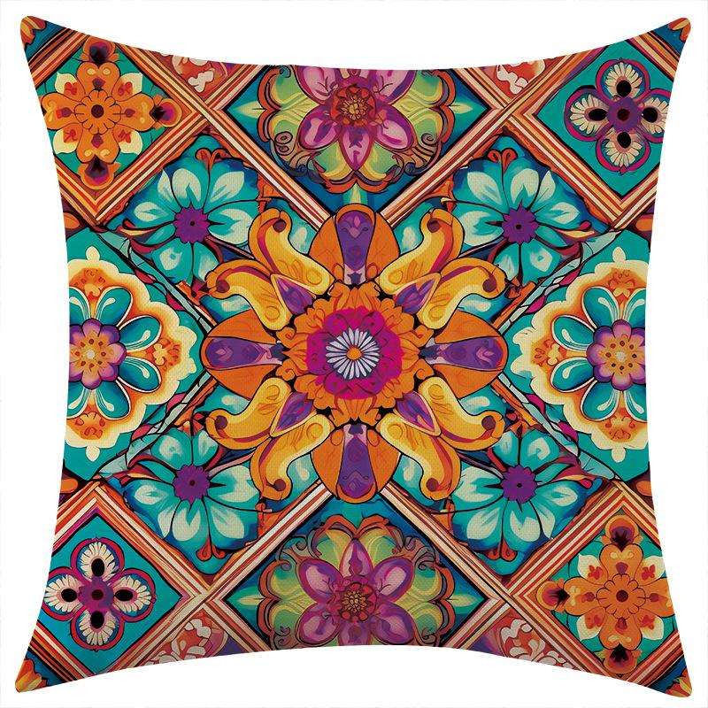 Νέα Ρετρό Γεωμετρική Καρό Λινό Πριτν Μαξιλαροθήκη Αυτοκινήτου Καναπέ Οσφυϊκό Μαξιλάρι Μαξιλάρι