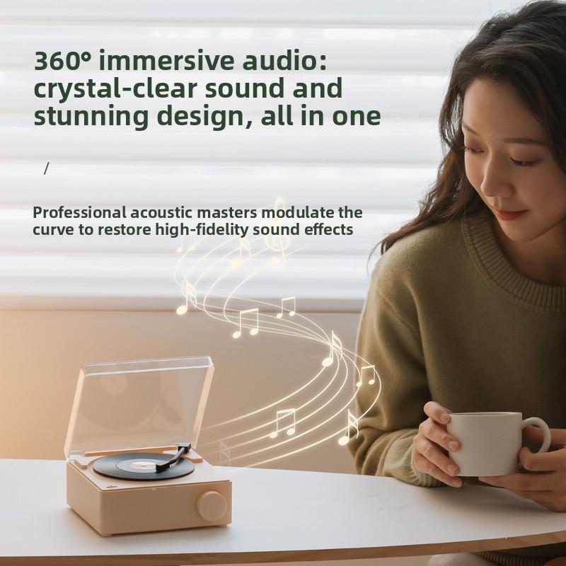 New Retro X11 Atomic Vinyl Bluetooth Speaker, Alarm Clock, TF Card Slot, Mini Portable Home Audio System