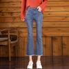 Petite Women's High-Waisted Micro Flare Cropped Jeans for Spring, Summer, and Autumn.