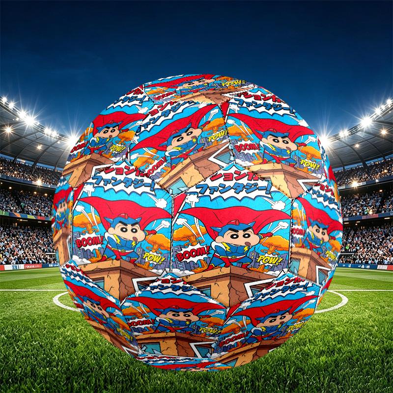 Crayon Shin Print Size 5 Soccer Ball, PU Wear Resistant Football for Match Training and Daily Practice, Birthday Gift for Soccer Fans