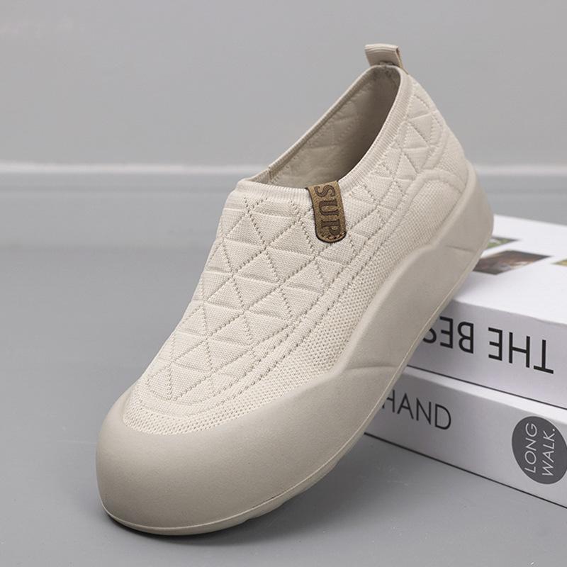 Shoes women's 2025 spring new casual single shoes breathable, non-slip and wear-resistant thick-soled women's shoes one pedal mother shoes
