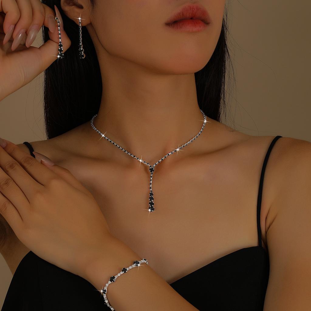 Minimalist Style Bridal Jewelry Set - Luxury Light-weight Necklace, Earrings and Bracelet Set