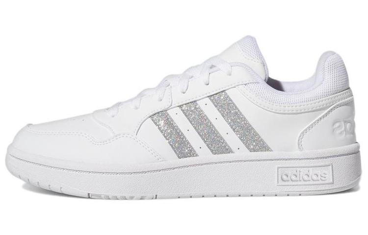 

Adidas Hoops 3.0 Low Cut Tennis Shoes White Silver Metallic Women s GY1912 37⅓