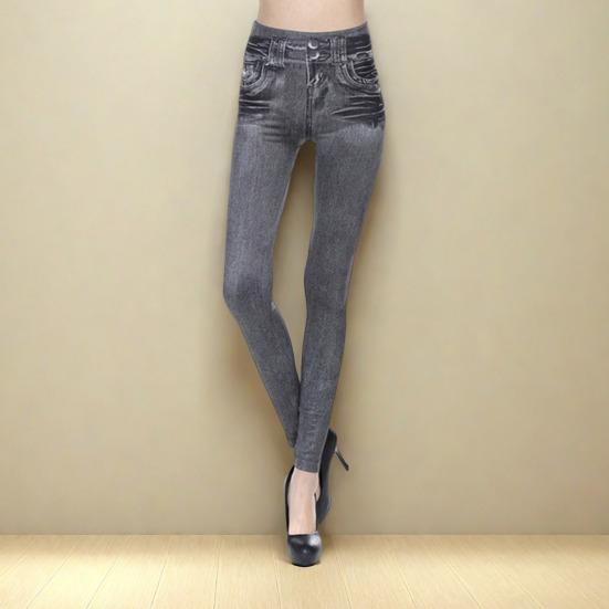 Women Yoga Pants High Waist Slim Fit Butt Lifting Leggings Imitation Jeans Seamless Trousers Skinny