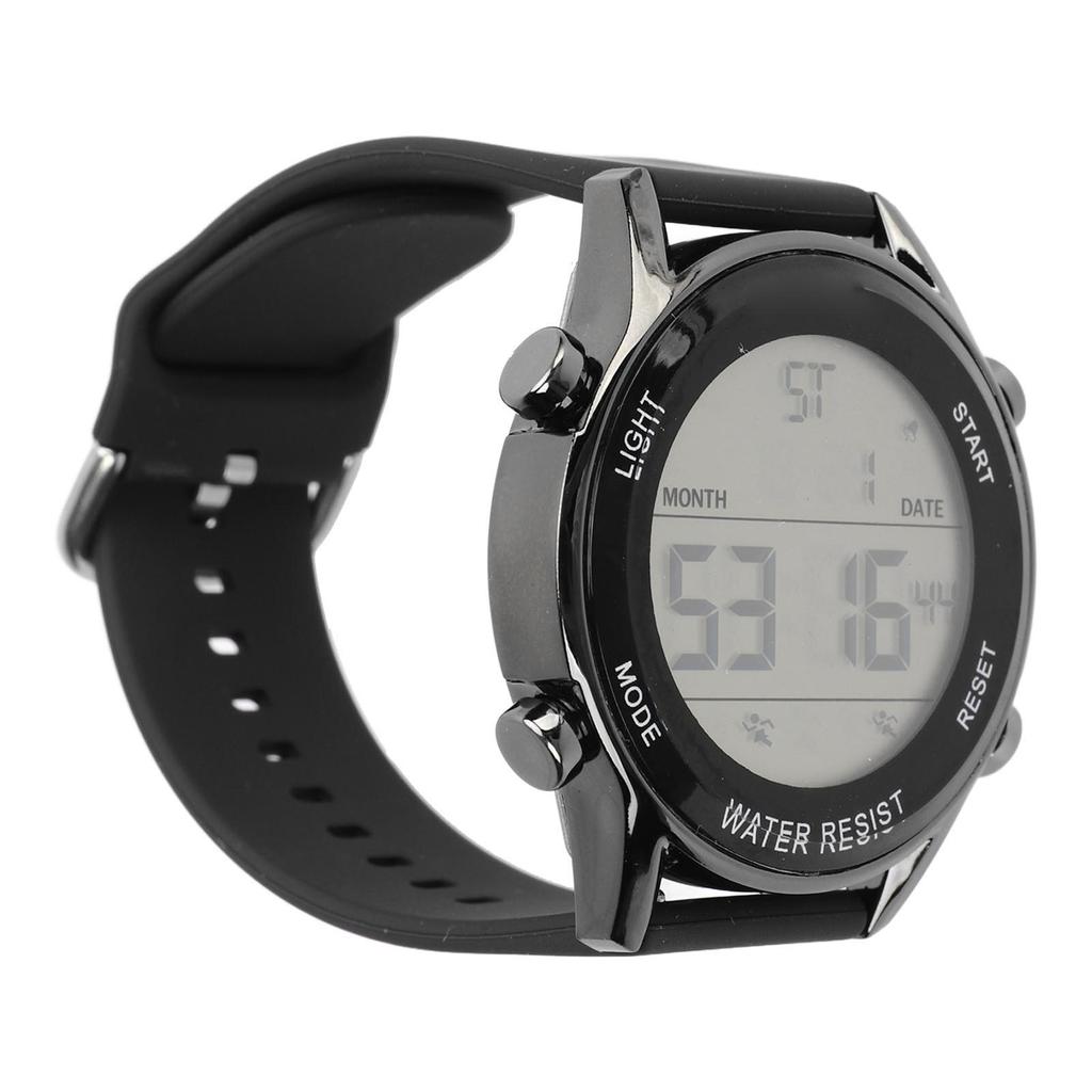 Digital Chronograph Watch WR50M Waterproof Luminous Large Screen Outdoor Sports Watch for Men Black