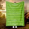 1 Soccer Field Flannel Blanket Single Sided 2D Print Cozy Stylish Blanket Bedroom Living Room Camping Sporty Vibe Accessory Gift