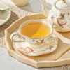 Ins New French Retro Floral Ceramic Coffee Cup Saucer Set High-end Afternoon Tea Cup Pastoral Flower Tea Cup