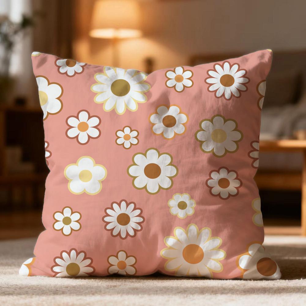 Hot Floral Cushion Cover Soft Washable Pillow Case Multi-Scene for Couch Bed Travel Office Use