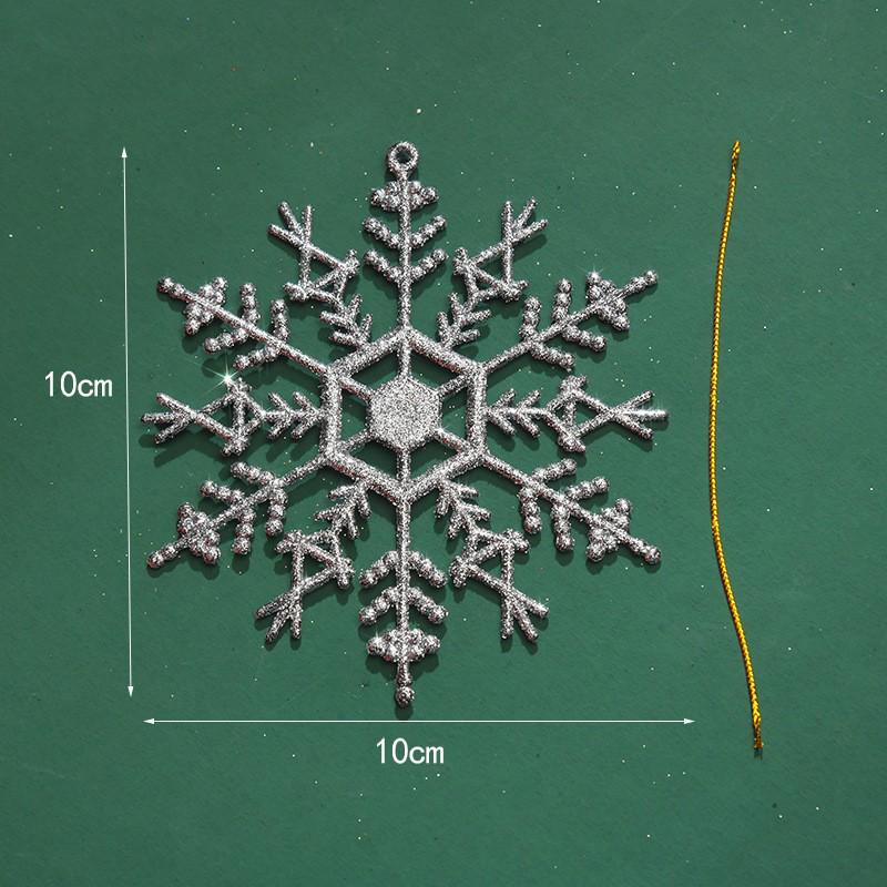 3-Piece Plastic Christmas Tree Snowflake Ornament Set