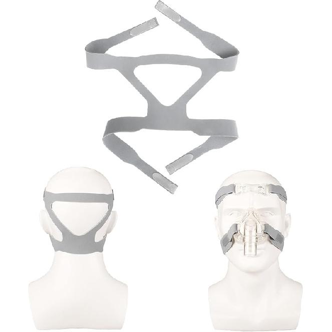 Casco de repuesto universal para máscara completa, repuesto de parte CPAP para la cabeza (sin máscara) (azul) Gris