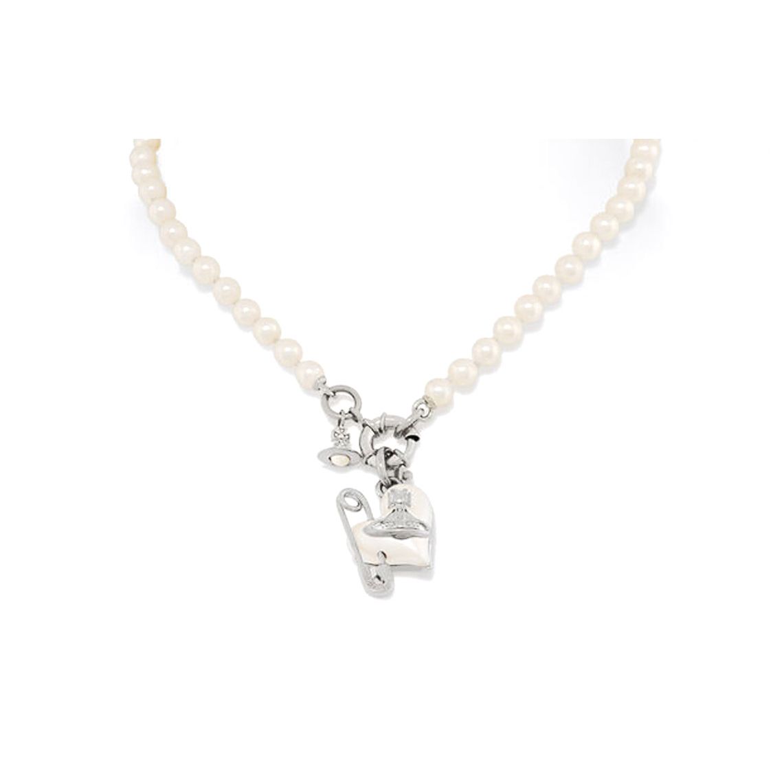 

Vivienne Westwood Orietta Brooch Mother Of Pearl Heart Pendant Brass Pearl Necklace Women necklace 6301011B02P103P103 Box+Shopping Bag