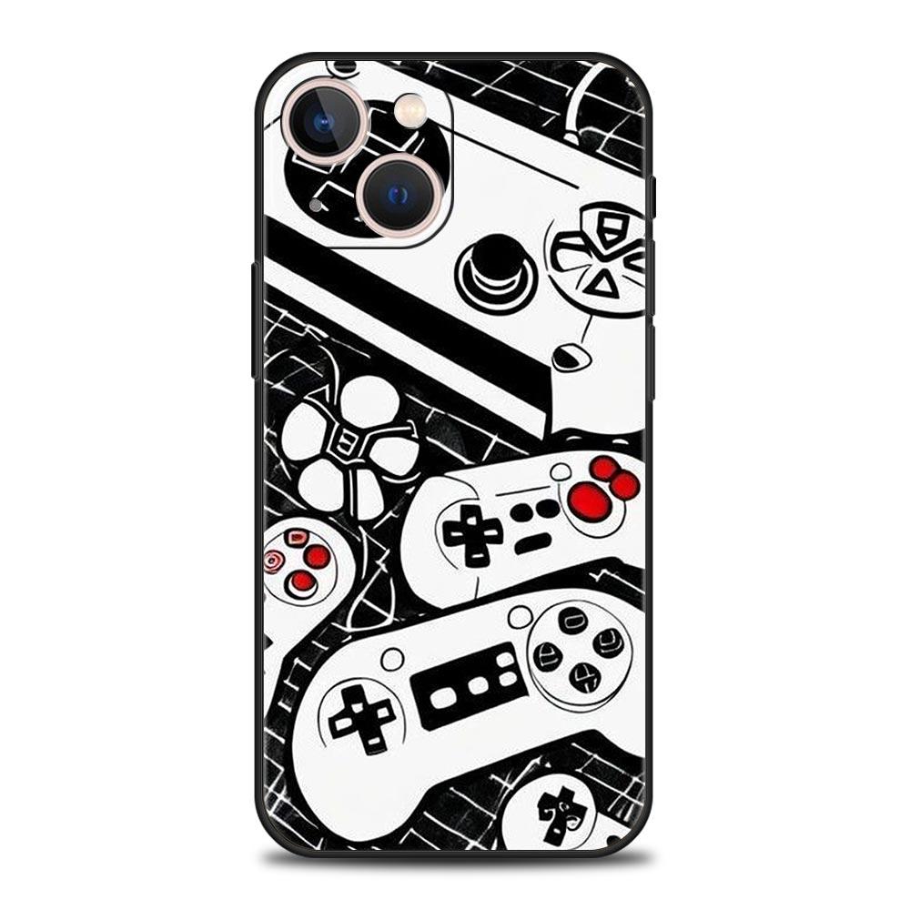Game Controller Graphic Phone Case Cover for iPhone 17 16 15 14 13 12 11 Pro Max 17 Air Plus Shockproof Soft TPU Shell Funda Bag