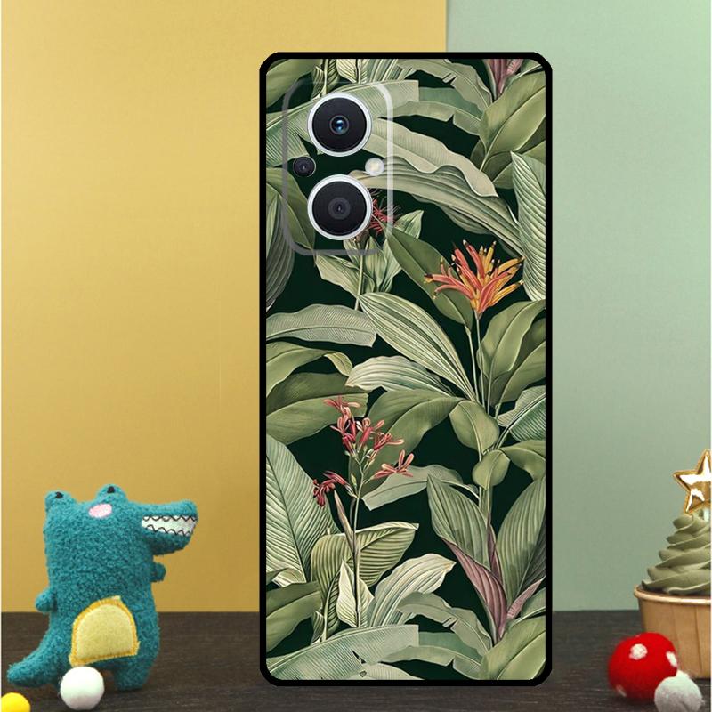 Retro Banana Leaf Plant Case For OPPO Reno 15 15F 14 13 12 11 10 Pro 14F 13F 12F 11F 8T OPPO Find X9 X8 X6 Pro Cover