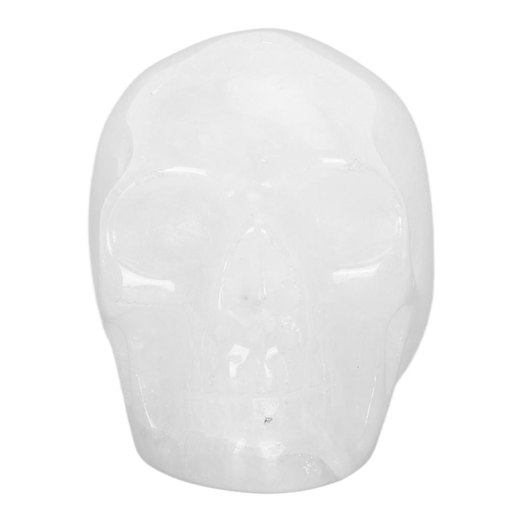 Cabeza de calavera de cristal de 2 pulgadas tallada a mano pulida, estatua de calavera en miniatura, adornos de calaveras para