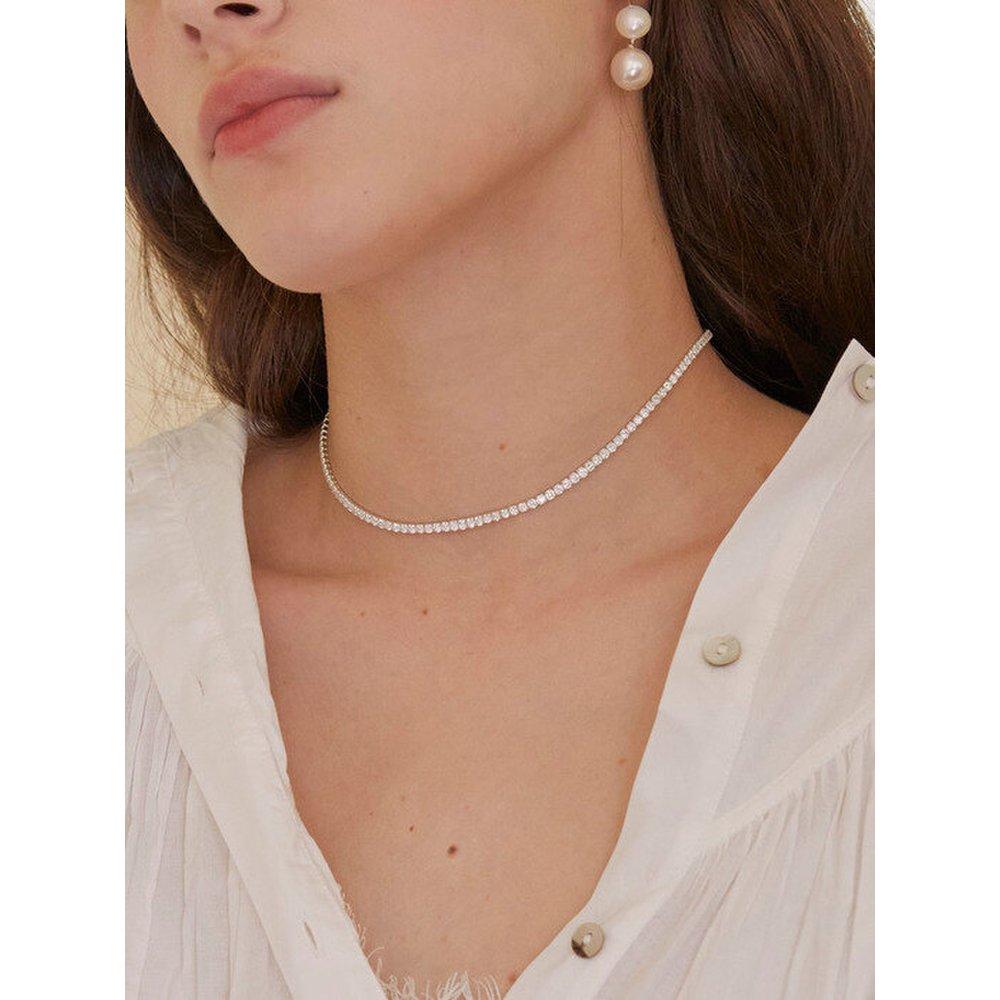 Simple Tennis Necklace 925Silver