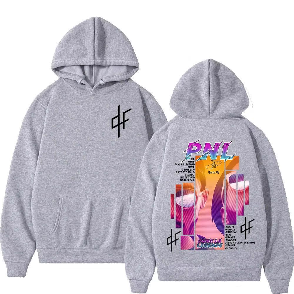 Rapper PNL Dans La Legende Le Monde Chico Album Hoodies Men Women Fashion Hip Hop Pullovers Long Sleeve Unisex Oversized Streetwear Graphic Sweatshirt