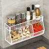 1Pc Wall Mounted Kitchen Storage Basket Durable Wire Storage Rack For Vegetables And Fruits Suitable For Home Organization