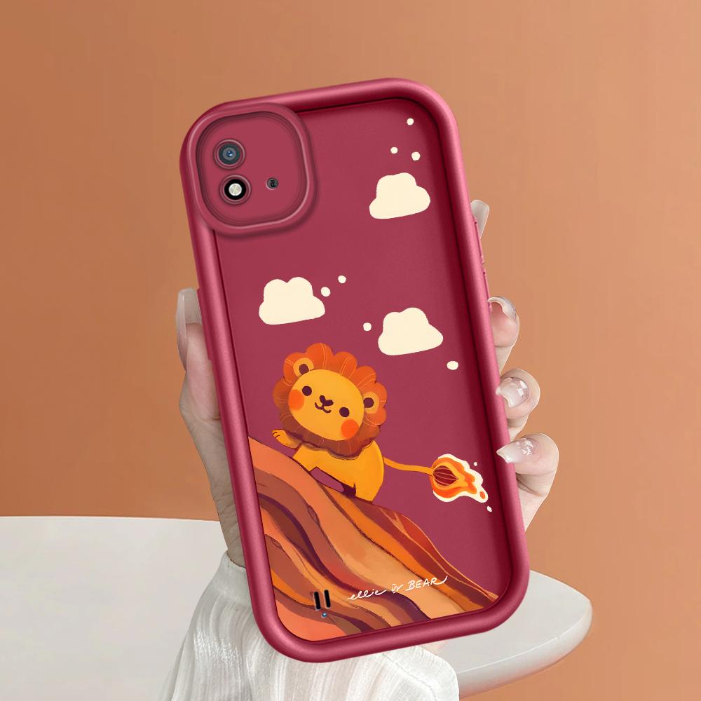 Soft Silicone Square Ladder Printing Pattern Phone Casing Full Cover Camera Shockproof Protection Rubber Case for OPPO Realme