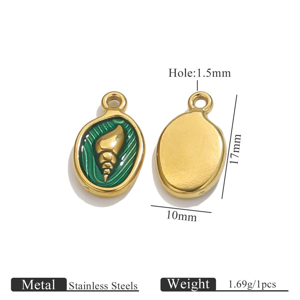 3pcs Stainless Steel Ocean Series Oil Drop Pendant DIY Handmade Jewelry Bracelet Necklace Accessories Wholesale