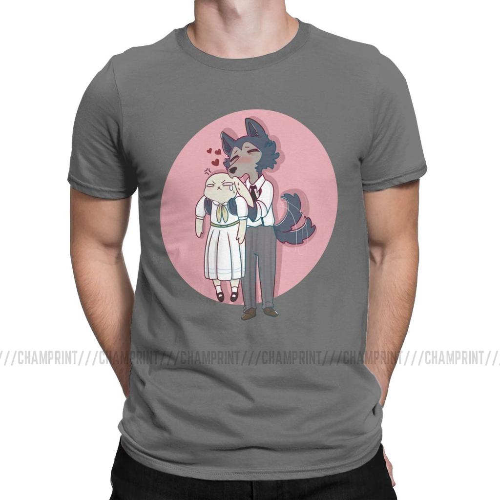 Novità Beastars Legosi Anime T-shirt da Uomo Girocollo Cotone T-shirt Animali Manga Corta
