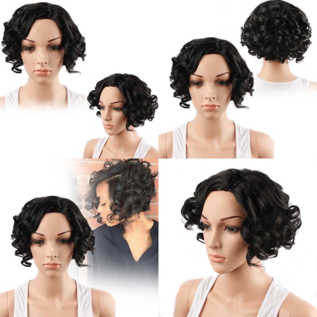 Unique African Short Curly Wig For Women Made With High-temperature Fiber Soft And Stylish