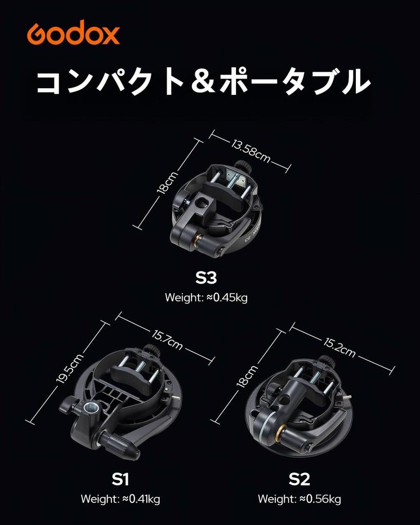 Godox S3 Bracket Bowens Mount Compatible S2 Upgrade Lightweight Compact Flash Holder Compatible with Godox TT685 S-Type AD200ProII, AD200Pro,