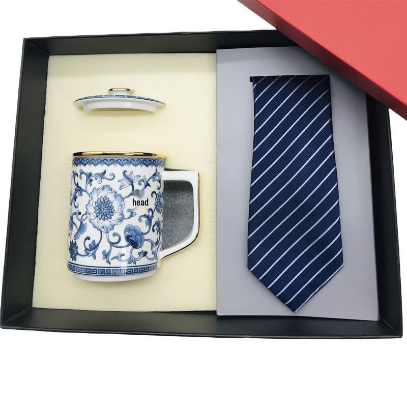 

Подарочный набор шелковый галстук и фарфоровая чайная чашка Siyutang