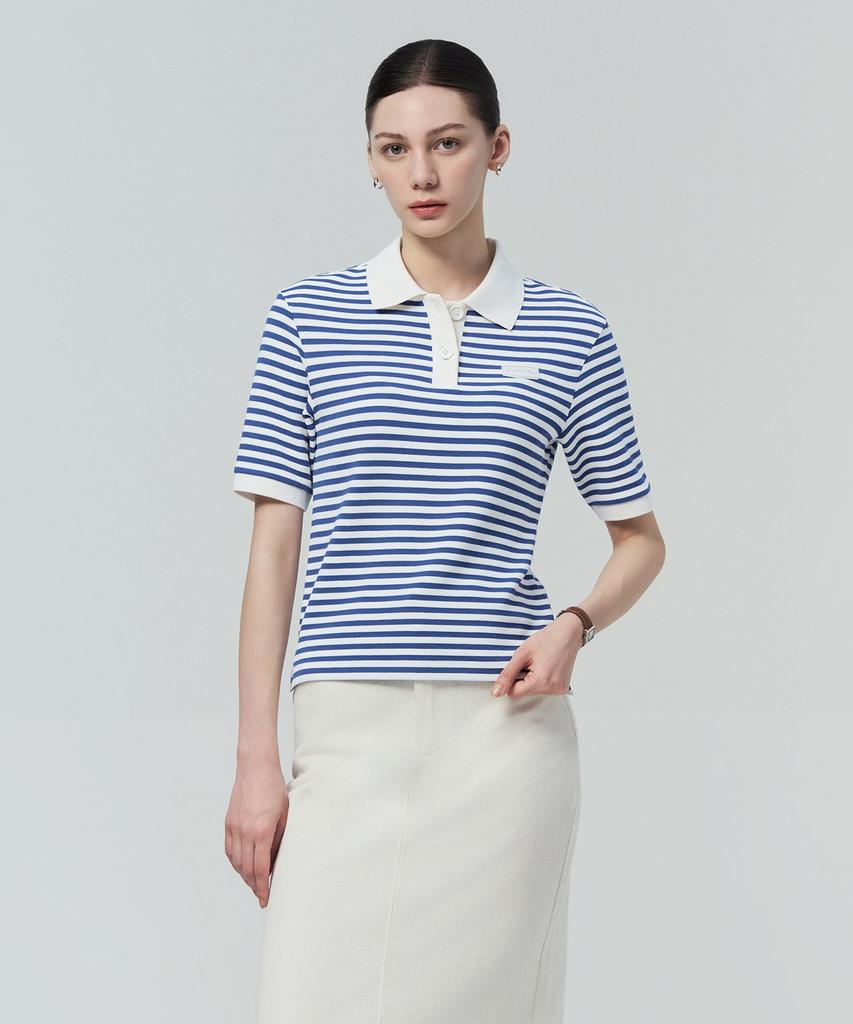 DUVETICA Essine Polo (Blue) (Women'S Short-Sleeve Collared Shirt)