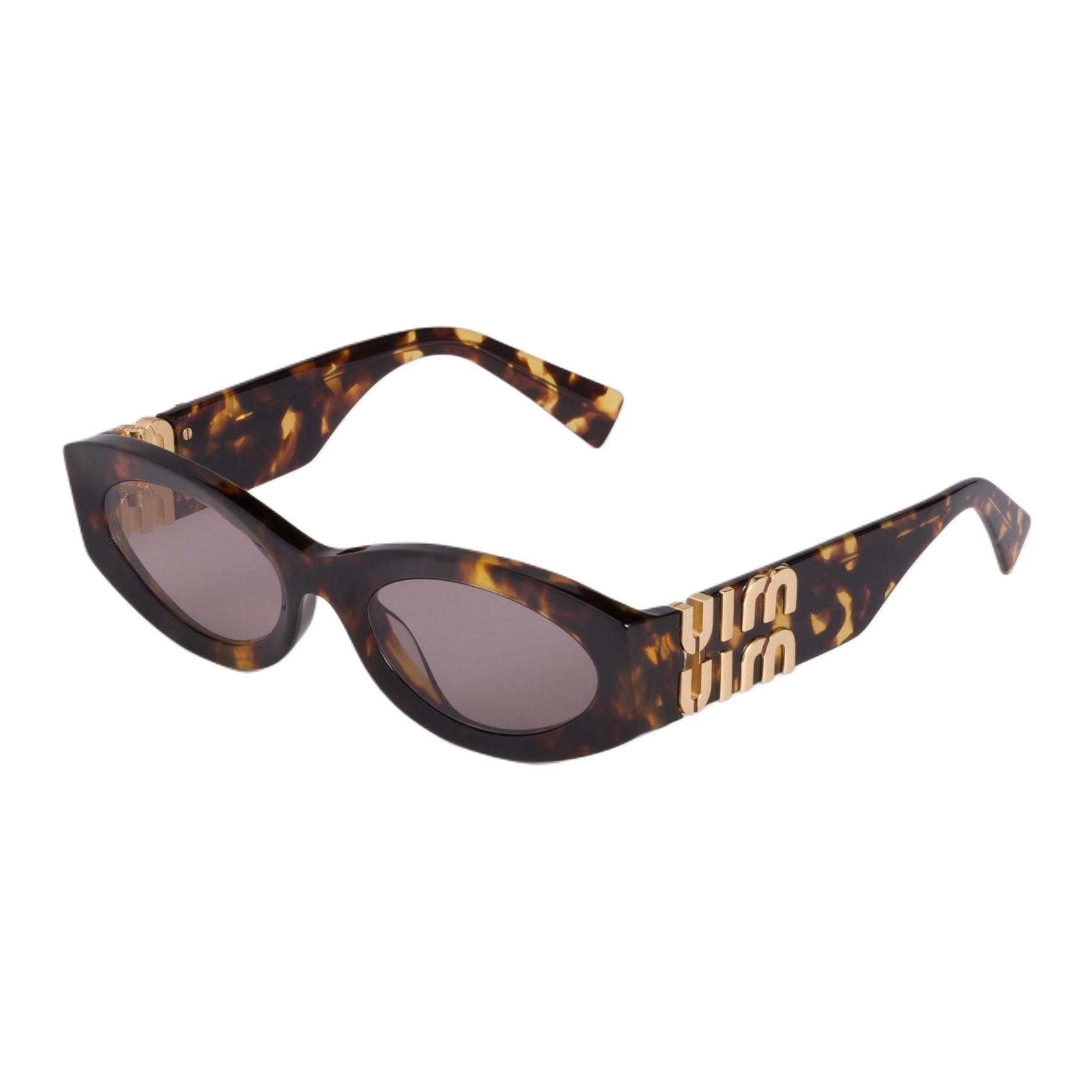 

Miu Miu Logo Oval Sunglasses Unisex sunglasses Tortoiseshell SMU11W_E14L_FE20I_C_054 Eyeglass Case/Pouch+Box
